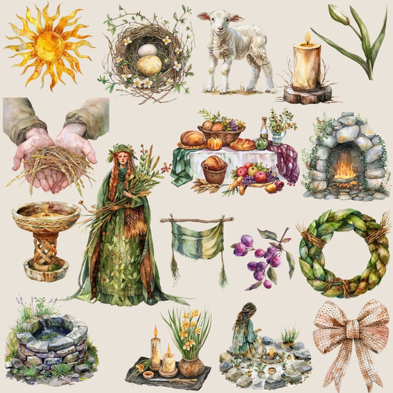 Imbolc Yarn Clipart Pack: Pagan Witchcraft Graphics (commercial Use) - Etsy