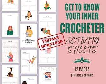 ACTIVITY SHEETS - Get to Know Your Inner Crocheter Printable | Pdf Download | Crochet Activities | Crochet Party Supplies | Instant Download