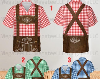 Funny Oktoberfest Lederhosen Costume Shirt, German Bavarian Button Down Shirt, Beer Festival Shirt, Oktoberfest, Beer Drinking Party Gift