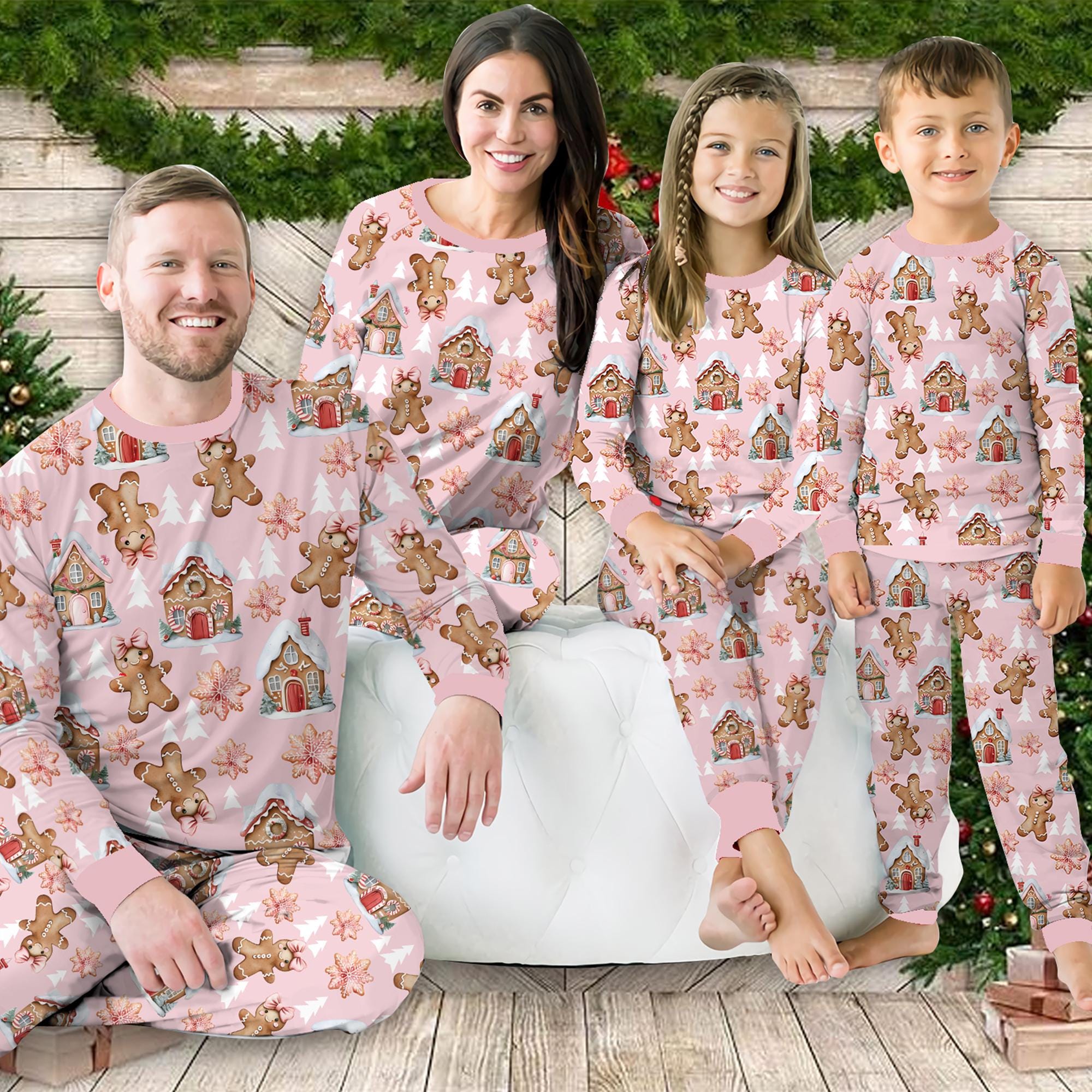 Pink christmas pajama set new arrivals