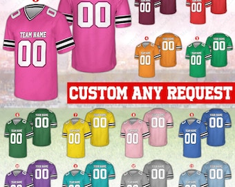 Maglia da calcio personalizzata, maglia da calcio unisex, maglia da calcio personalizzata con nome, numero e colore, maglia da calcio a maniche corte con scollo a V