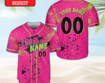 Custom Animals Baseball Jersey, Personalized Name And Number Party Baseball Jersey, Matching Paint Splatter Jersey, Monkey Team Gift