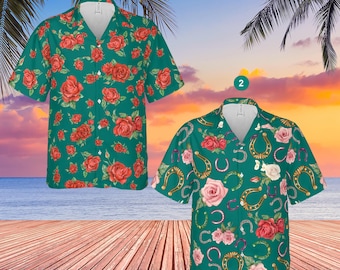 2025 Kentucky Derby Hawaiian Shirt, Horse Racing Button Up Shirt, Talk Derby To Me, Horseshoe Derby Day Gift