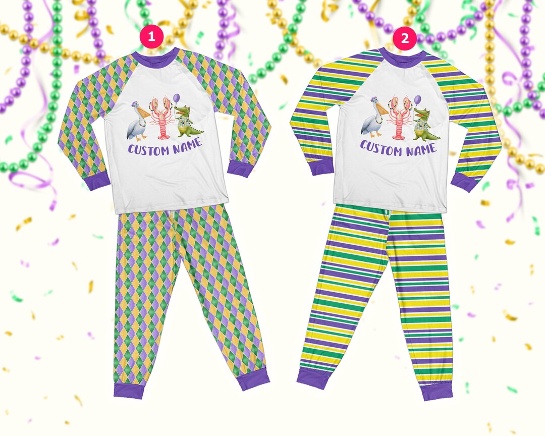 Mardi Paws Mash-Up 4 Legged PAWjamas with Turtle Neck (Available in any pattern)