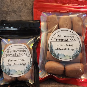 Freeze Dried Candy - Logs - Chocolate or Fruit flavored - Gourmet Crunchy Candy - Easter Candy