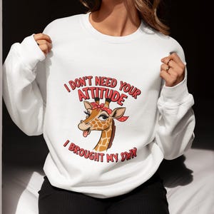 Sassy Giraffe Sweatshirt: Funny Animal Lover Crewneck