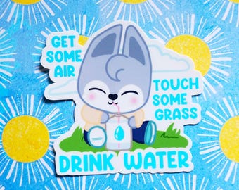 Bang Chan Wolf Chan Touch Grass Vinyl Sticker