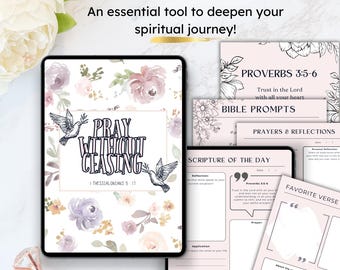 70 Pages Prayer Journal | Christian Daily Devotional Planner | Digital Scripture Journal PDF | Bible Study Journal