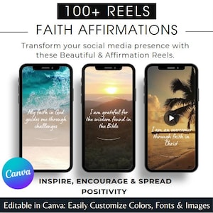 Faith Reels: Christian Social Media Content (Canva Templates Digital Download)