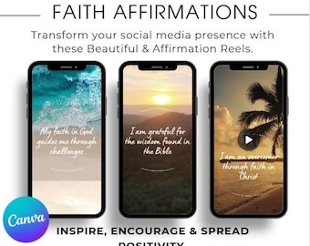 Reels de fe: Contenido cristiano para redes sociales (Plantillas de Canva, descarga digital)