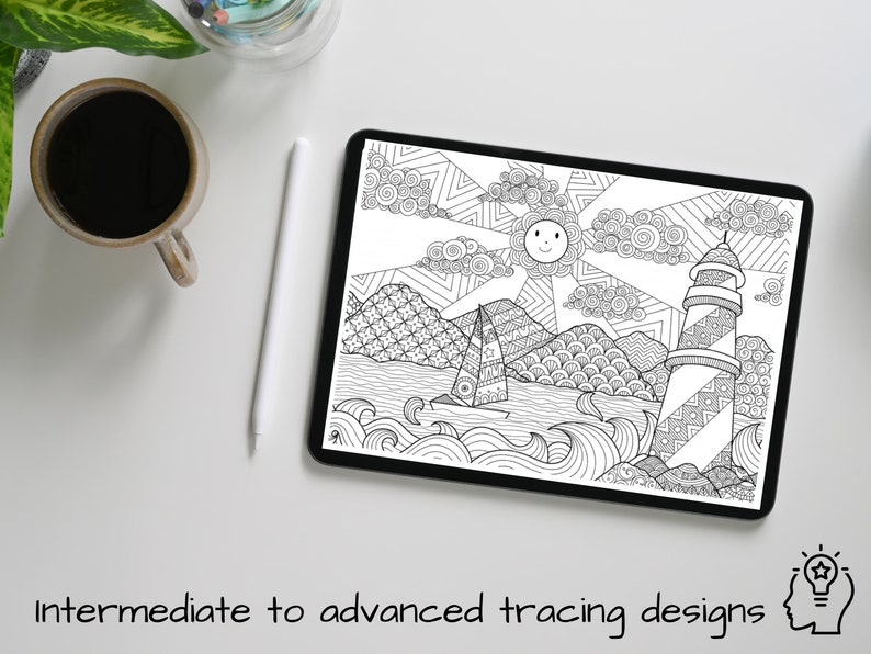 60 Unique Printable Pages, Adult Tracing, Mindful Coloring Pages ...