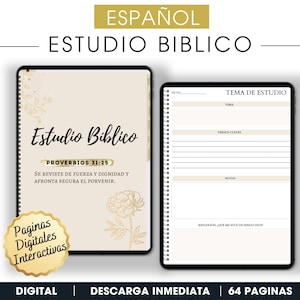 Diario de Fe Digital en Español, Reflexiones Espirituales, Plantilla para Escritura y Devocionales, Faith Journal, Digital Christian Journal
