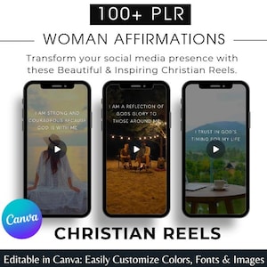 100+ Christian Woman Affirmation Reels, Reels for Social Media, Bible Reels, Christian Content Creator, Reels for Instagram