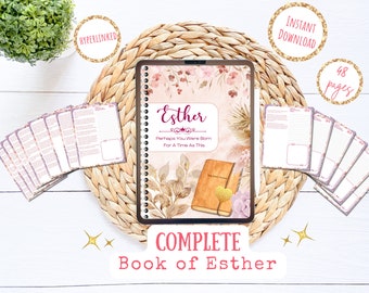 Esther Bible Study Book: KJV Printable Journal (Digital Download), Bible study, Christian worksheets, Scripture journal