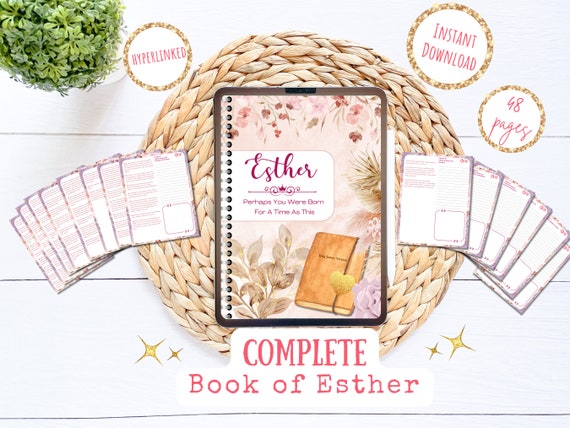 Esther Bible Study Book: KJV Printable Journal (Digital Download), Bible study, Christian worksheets, Scripture journal