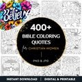 400+ Inspirational Bible Verse Coloring Bundle | Christian Coloring Pages | Faith Printables | Scripture Coloring Sheets | Printable Digital