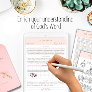 Grid Scripture Journal Digital Faith Journal, Bible Study, Prayer, 60+ Stickers (printable PDF ...