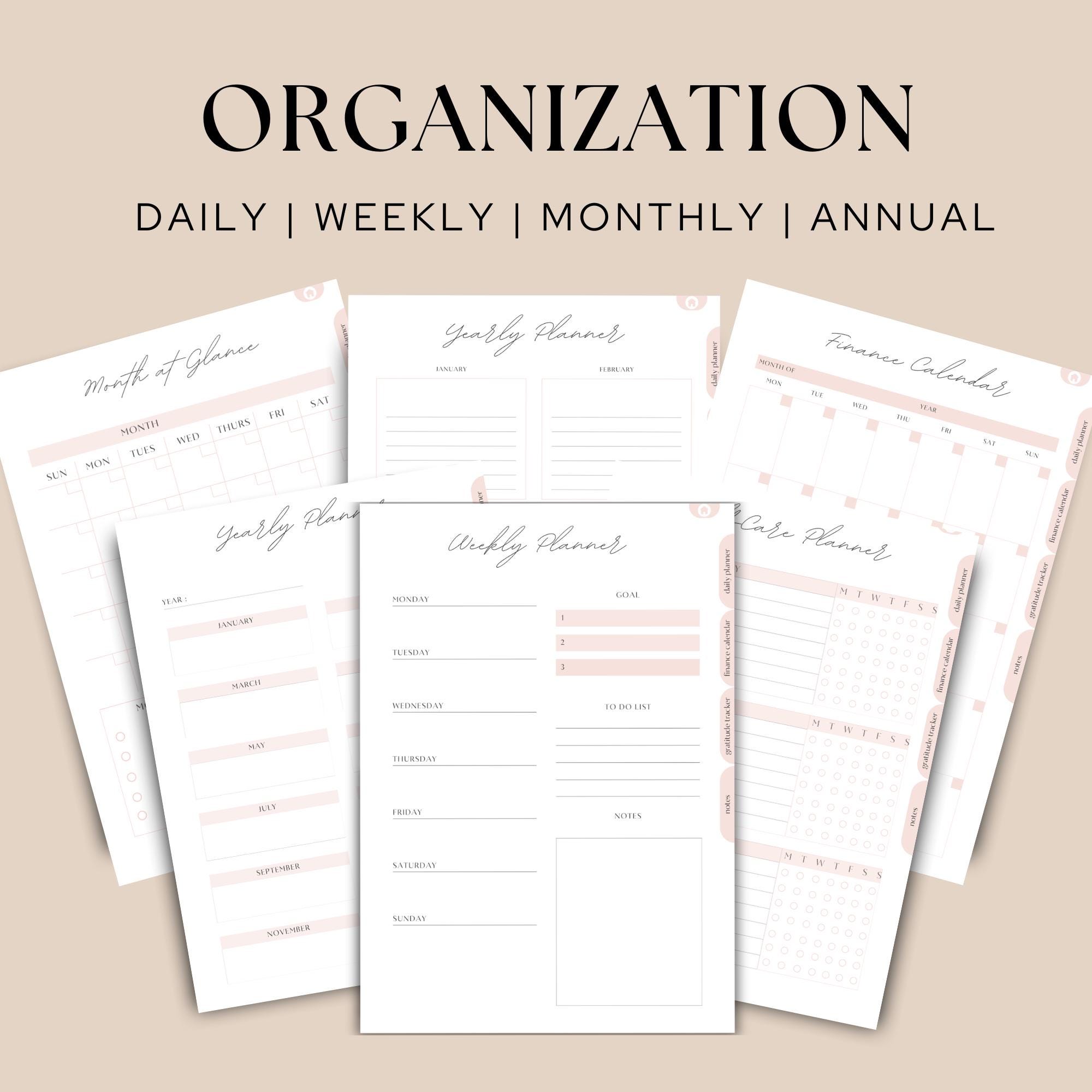 Minimalist Daily Digital Planner | Life Planner | 70 Pages - Etsy