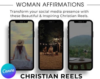100+ Woman Affirmations Christian Reels - Canva Editable Social Media Templates