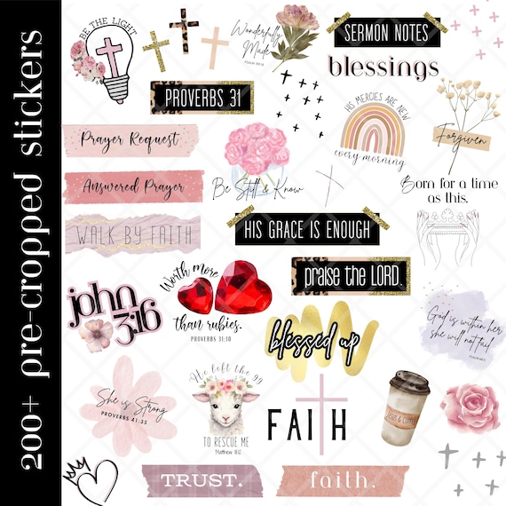 200+ Christian & Motivational Digital Stickers, Prayer Board, Faith Goodnotes Stickers, Prayer Stickers, Goodnotes, Bible Study