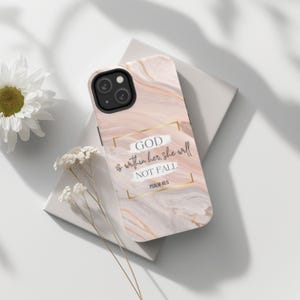 Psalm 46:5 Christian Phone Case, iPhone Samsung Galaxy, Marble Design