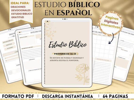 Diario de Fe Digital en Español, Reflexiones Espirituales, Plantilla para Escritura y Devocionales, Faith Journal, Digital Christian Journal