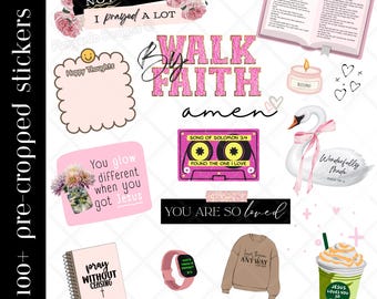 Faith & Prayer Digital Stickers, Bible Study (PNG)