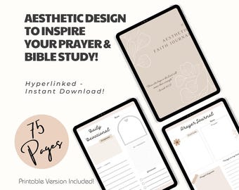 Prayer Journal | Bible Study, Scripture, Gratitude (Digital & Printable)