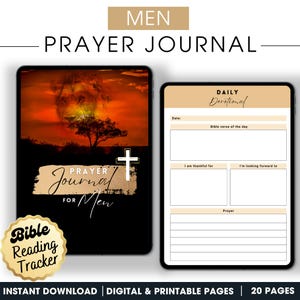 Prayer Journal for Men: Daily Devotional, Bible Study (Digital Download)