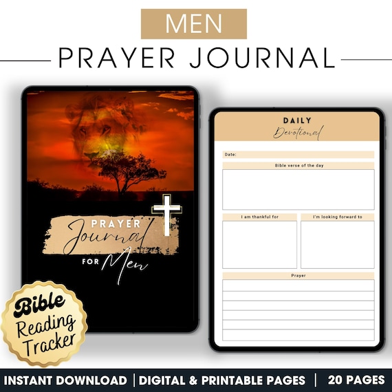 Prayer Journal for Men: Daily Devotional, Bible Study (Digital Download)
