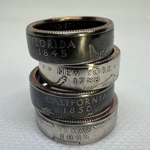 Custom US Quarter "State" Ring – Choose Your State - Handmade Personalized Jewelry