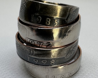 Vintage US Quarter "Year" handgemaakte ring – Kies uw jaar - unieke gepersonaliseerde sieraden