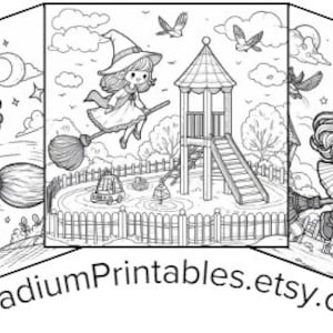 LittleWitch Pequeña bruja Páginas para colorear Libro imprimible Adultos Niños Niños