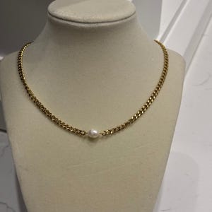 Freshwater pearl necklace best gift for her gold necklace minimalist dainty necklace single pearl foaling pearl Christmas gift