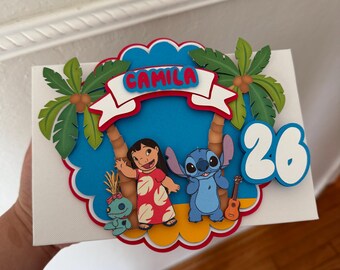 Adorno para tarta de Lilo y Stitch