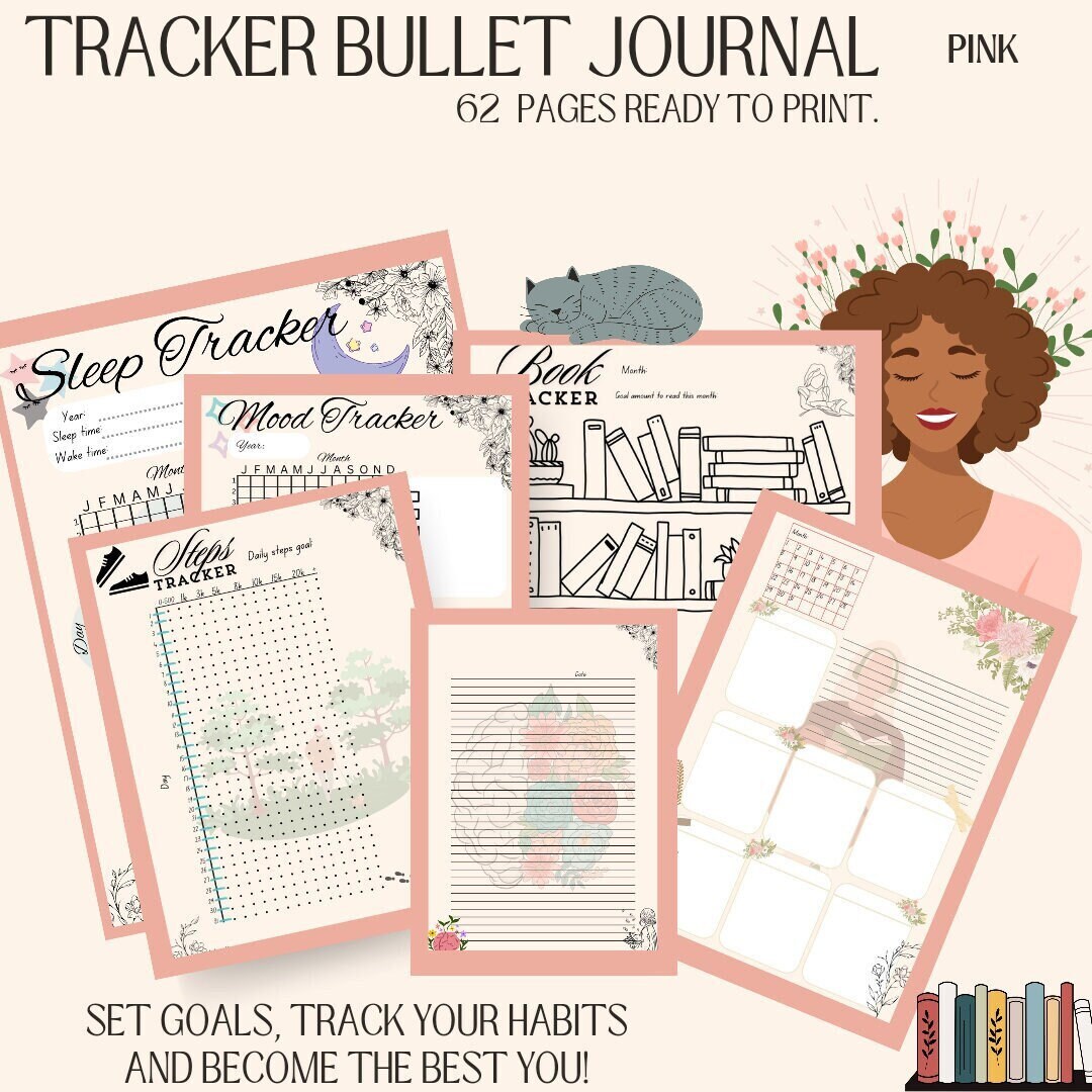 Bullet Journal Self Care Mood Tracker Daily Journal Monthly Tracker ...