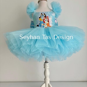bluey princess dress Bluey Toddler Girl Tiered Tutu Dress with 3D Butterflies, Sizes 12M-5T