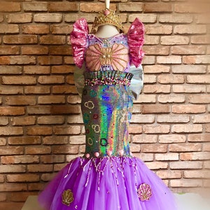 Mermaid Dress Girls, Mermaid Costume Toddler, Girls Sequin Dress, Birthday Party Dress girls, Little Mermaid Dress, Sea princess dress girls