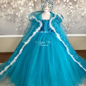 Princess Elsa Dress, Elsa Baby Girl Birthday Dress, Elsa Theme Costume, Elsa Cape Toddler, Frozen Birthday Party Dress, Frozen Costume, Ears