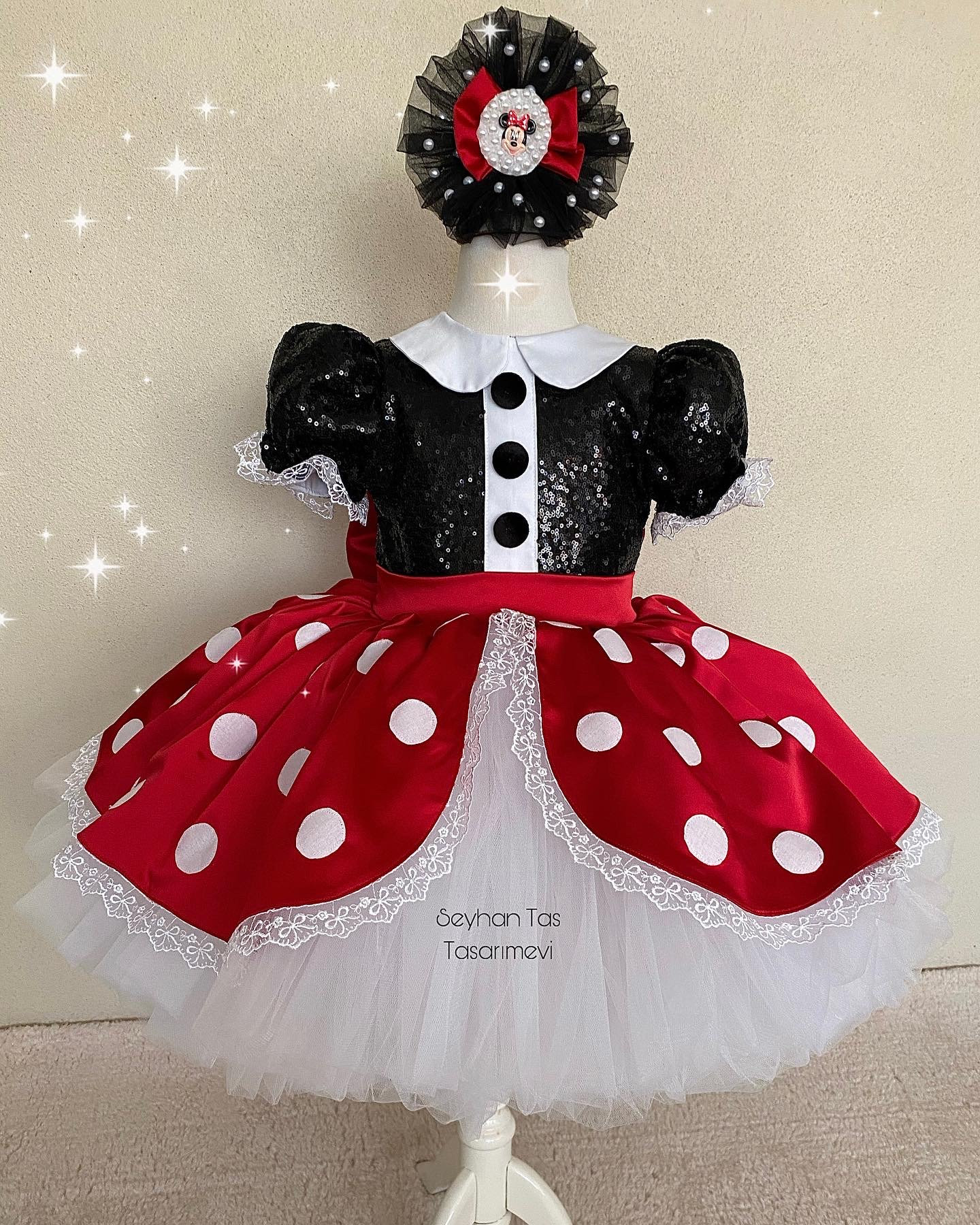 Red Minnie Mouse Dress, Baby Girl Dress, Minnie Mouse Birthday Dress ...