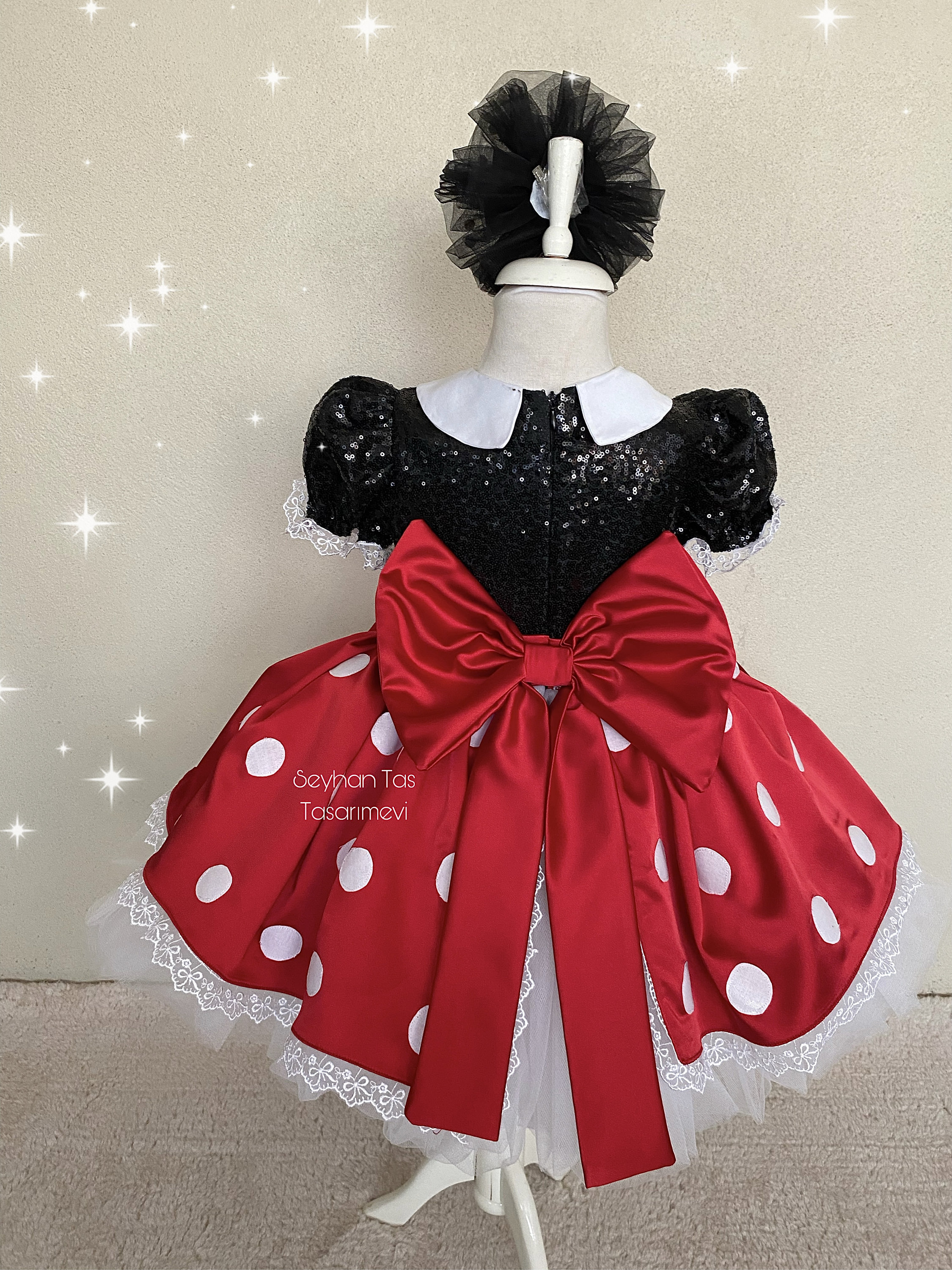 Red Minnie Mouse Dress, Baby Girl Dress, Minnie Mouse Birthday Dress ...