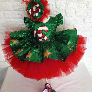 Christmas Girl Dress, Green and Red Dress,Christmas Dress, Xmas Photoshoot Dress, Sequin Christmas Dress, Cute Xmas Outfit, Chiristmas gift