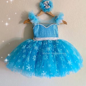 Handgemachtes Elsa Inspiriertes Kleid: Schneeflocke Tutu, Frozen Geburtstagskostüm