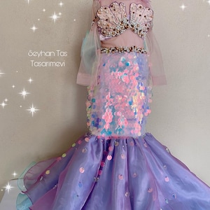 Mermaid Dress, mermaid costume, Mermaid Tail, Mermaid Baby, Girl Dress Special Occasion, Mermaid Birthday Dress, Ariel inspired Costume,