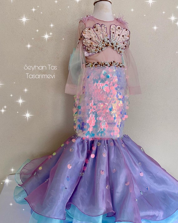 Mermaid Dress Mermaid Costume Mermaid Tail Mermaid Baby Girl Dress Special Occasion Mermaid Birthday Dress Ariel Inspired Costume Etsy