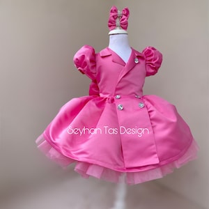 Pink Satin Baby Girl Dress: Enchanting Party Costume