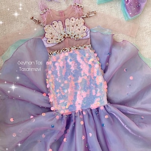 Mermaid Dress, mermaid costume, Mermaid Tail, Mermaid Baby, Girl Dress Special Occasion, Mermaid Birthday Dress, Ariel inspired Costume,