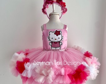 Conjunto Tutu Da Hello Kitty De Pérolas Tutu Luxo - Foto 7