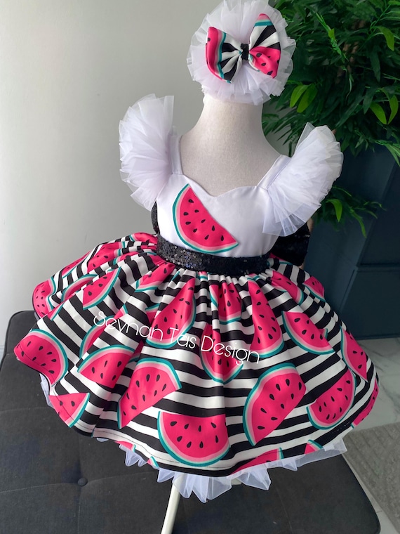 Watermelon Costume, Melon Girl Birthday Outfit, Flutter