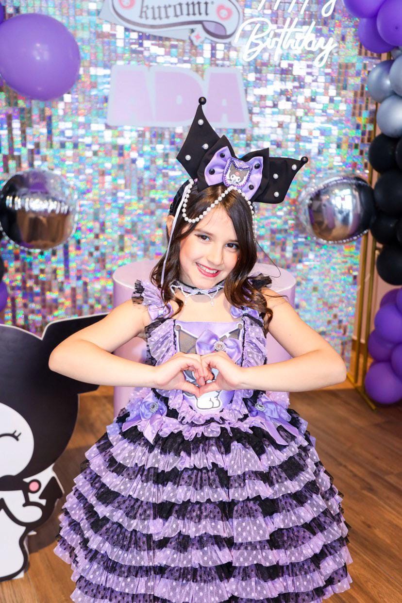 クロミちゃんのドレス（女の子用） - 紫と黒のチュール素材の可愛い服